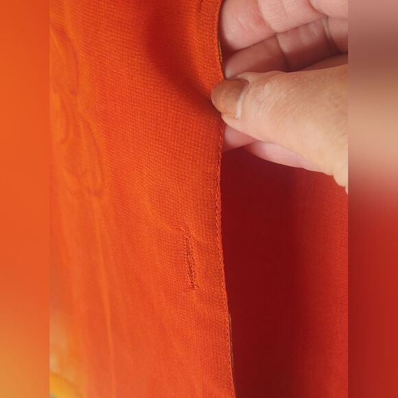 Vtg IFI Orange Mlticlrd P/L Shrtslv Slvless Women’s Top & Shirt - Picture 6 of 13